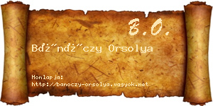 Bánóczy Orsolya névjegykártya